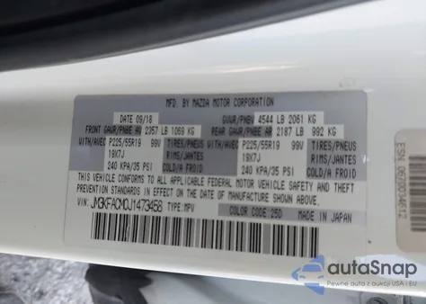 2018 Mazda Cx-5 Touring from USA, damaged, VIN JM3KFACM0J1473458